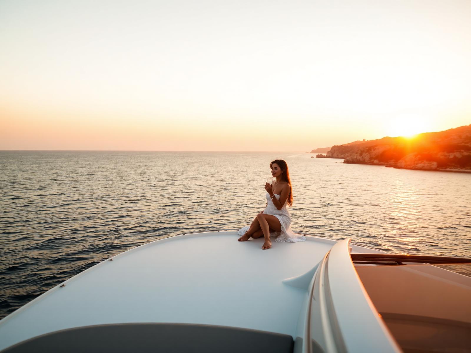 Aboard at sunset